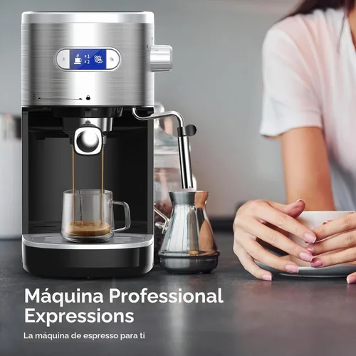 Vista 7 de COWSAR Máquina de café expreso comercial de 20 bares, cafetera compacta con espumador de leche, máquinas de café Expresso con tanque de agua