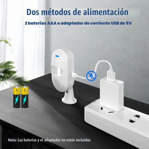 Vista 6 de Sensores de movimiento PIR inteligentes: detector de movimiento WiFi con alerta de notificación de aplicaciones, detector de movimiento alimentado