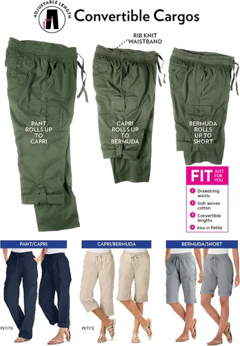 Vista 5 de Woman Within Pantalón capri tipo cargo convertible para mujer, talla grande