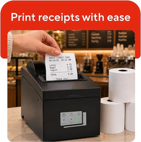 Vista 4 de Rollos de papel de impresora de punto de servicio y caja registradora de 3 pulgadas x 128 pies Blanco