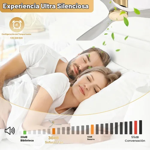 Vista 5 de Sofucor - Ventilador de techo de 52 pulgadas sin luz, de montaje empotrado con control remoto, ventiladores de techo de madera maciza para Montaje