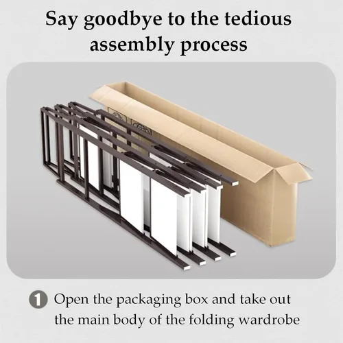 Vista 6 de large closets Folding Closet with Cloth Cover Clothes Closet Portable Wardrobe Closet Metal Iron Frame Closets for Bedroom Large Closet Space-saving