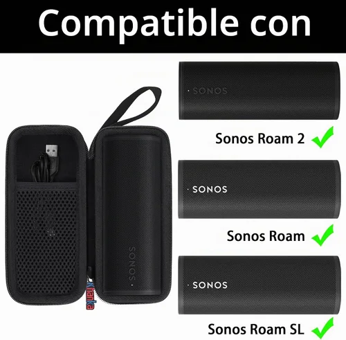 Vista 3 de khanka Hard Travel Case Replacement for Sonos Roam 2 / Sonos Roam Portable Smart Bluetooth Speaker Negro
