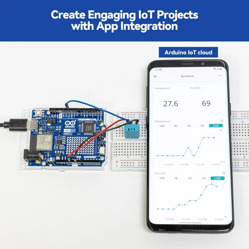 Vista 6 de SunFounder Elite Explorer Kit con Arduino Uno R4 WiFi Original, Cumple con RoHS, Bluetooth IoT ESP32 IIC LCD1602 OLED, Kit de Super Inicio