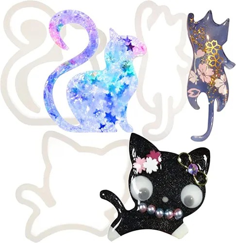 Vista 5 de Funshowcase Bandejas de silicona para manualidades, resina epoxi, fabricación de joyas, paquete de 17 pulgadas