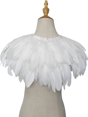 Vista 3 de ZAKIA Camisa de moda de las charreteras del cuello del chal de la pluma natural de las señoras