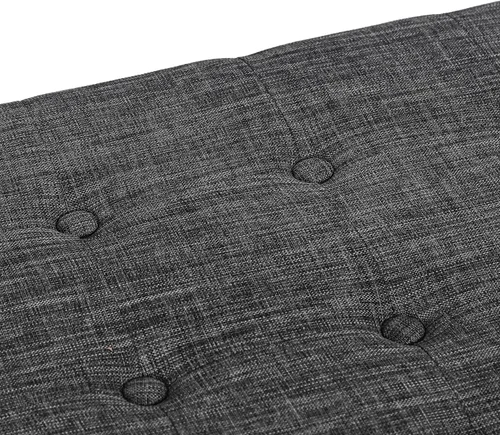 Vista 5 de Homebeez Banco otomano de almacenamiento de tela de lino, taburete rectangular con patas de metal (Y-gris oscuro)