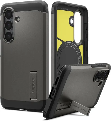Vista 21 de Spigen Funda para Galaxy S25, Tough Armor MagFit [Kickstand] [Compatible con MagSafe] [Protección de grado militar] - Abyss Green Abyss Verde