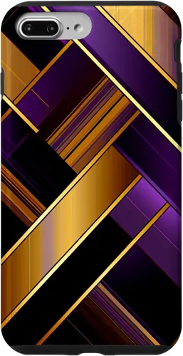 Vista 12 de Púrpura Negro Oro Plaid Patrón A Cuadros Amantes Caso Para iPhone 16