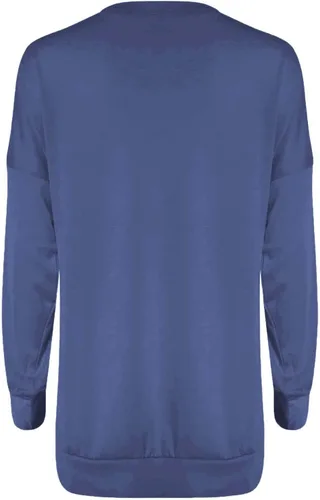 Vista 3 de Women Casual Long Sleeve Cotton Solid Loose Pockets T Shirt Blouses Tops Plus Size Womens Shirts 6X
