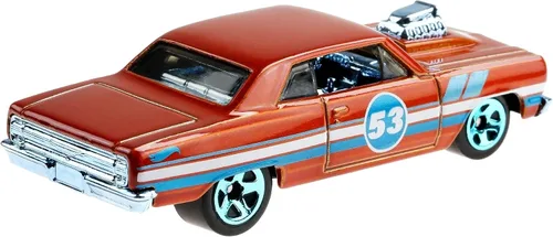 Vista 2 de Hot Wheels Naranja y Azul 53 Aniversario '64 Chevelle SS 1/5 DieCast Escala 1:64