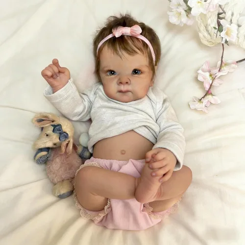 Vista 3 de RXDOLL Lindas Muñecas Bebé Reborn de Silicona de Cuerpo Completo para Niña de 18 pulgadas Bebé Recién Nacida Realista Niña Bebés de Silicona de Vida