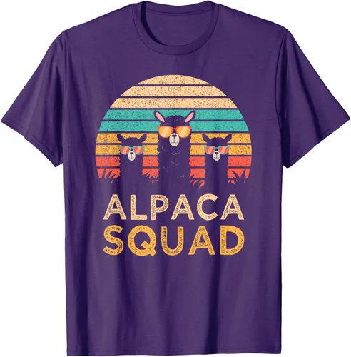 Vista 67 de Divertidas gafas de sol de escuadrón de alpaca Cool Alpacas Vintage Gift T-Shirt, Negro, S