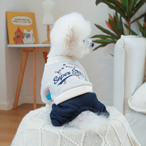 Vista 24 de Ropa de invierno para perros, overoles elegantes para mascotas para perros pequeños y medianos, lindo mono para cachorros, ropa clásica para perros