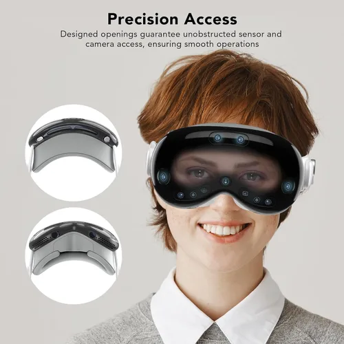 Vista 4 de GOSETH Funda protectora de TPU compatible con Apple Vision Pro para auriculares Vision Pro VR 2024, accesorios (transparente)