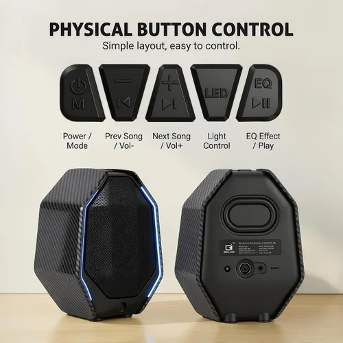 Vista 5 de Altavoces de computadora para PC de escritorio, altavoces de PC para juegos para escritorio - USB-C, Bluetooth 5.3, AUX de 0.138 in, audio externo