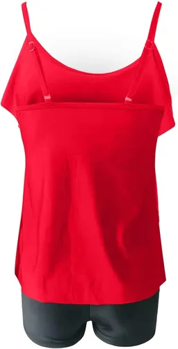 Vista 6 de JJHAEVDY Traje de baño de 2 piezas con tirantes ajustables para mujer, cintura alta, espalda descubierta, fluido, con almohadilla