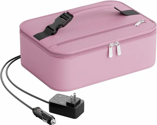 Vista 17 de Lonchera portátil para calentar alimentos - Fiambrera térmica para adultos - Bolsa térmica eléctrica con asa de hebilla, bolsas térmicas