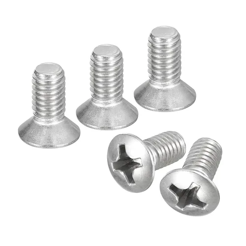 Vista 7 de uxcell Tornillos de máquina Phillips de cabeza ovalada M4x8mm, 50pcs 304 tornillos de cabeza avellanada ligeramente levantados de acero inoxidable