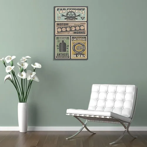Vista 5 de TYOka Auto Parts Retro Minimalist Poster Home Canvas Wall Decoration Art Canvas Painting Posters And Prints Wall Art Pictures for Living Room