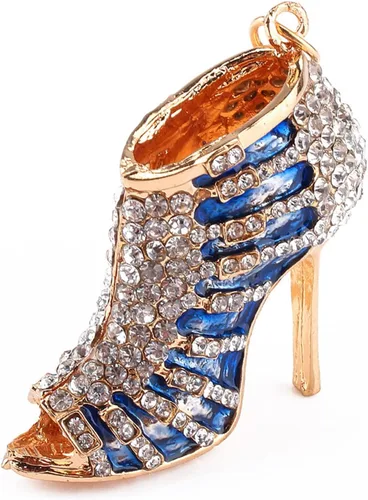Vista 6 de Yosoo Llavero de tacón alto con diamantes de imitación para decoración de zapatos, llavero esmaltado multicolor, llavero de coche, regalo