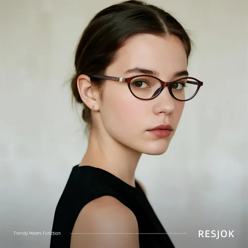 Vista 4 de Gafas de luz azul para mujer - Gafas de bloqueo de luz azul con marco ovalado pequeño de moda para juegos/computadora