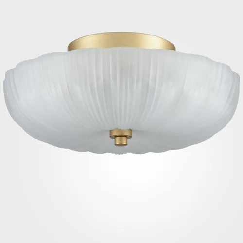 Vista 8 de DIRYZON Lámpara de techo semiempotrada de 12 pulgadas, luces de techo modernas, lámpara de techo de latón de 3 luces con vidrio esmerilado
