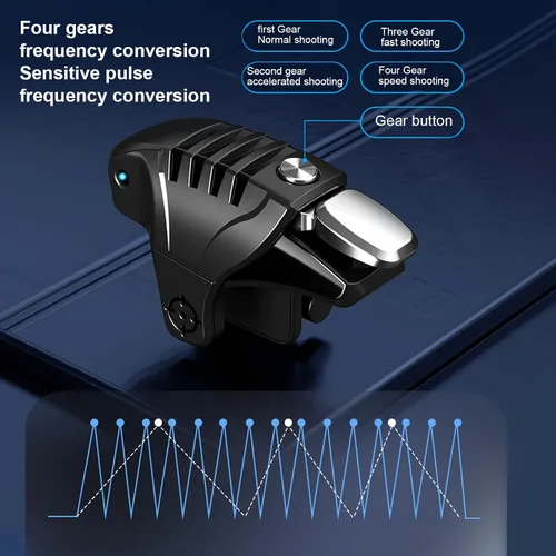 Vista 4 de Heayzoki Mobile Phone Cooler Pubg Mobile Controller Android Phone Controller Triggers Kit Quiet Cooling Pulse Automatic Four-Speed Click Phone