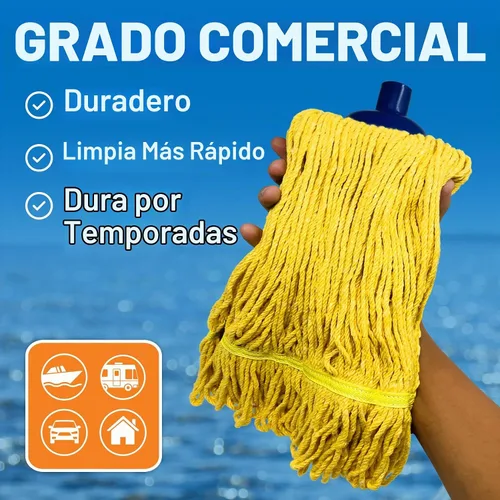 Vista 5 de Recambio de repuesto de cabeza de trapeador de algodón, cabezal