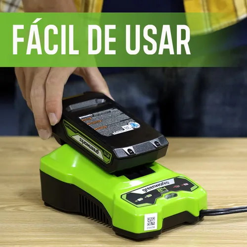 Vista 7 de Greenworks Inflador de neumáticos inalámbrico de 24 V (160 PSI) y cargador de batería