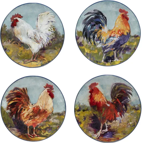 Vista 3 de Certified International Rooster Meadow - Juego de vajilla de 16 piezas, servicio para 4