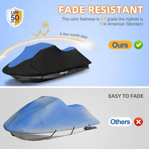 Vista 4 de Funda para moto acuática 600D – Funda para Seadoo remolcable, cubierta impermeable para moto acuática, cubierta PWC compatible con Seadoo, Yamaha