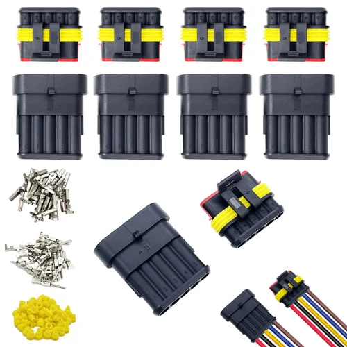 Vista 7 de 20 kits de conectores de 2 pines Conectores eléctricos automotrices 2 conectores de cable, conector impermeable, desconexión rápida y conexión 22-16