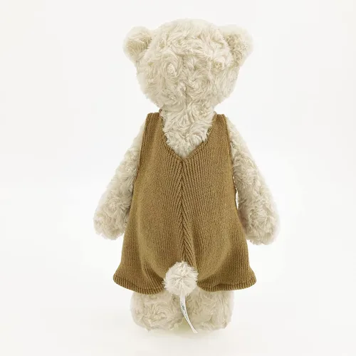 Vista 3 de MR VIVICARE Oso de peluche de 34.3 cm de color crema y beige para niños y bebés recién nacidos, osos de peluche vestidos de punto y de felpa