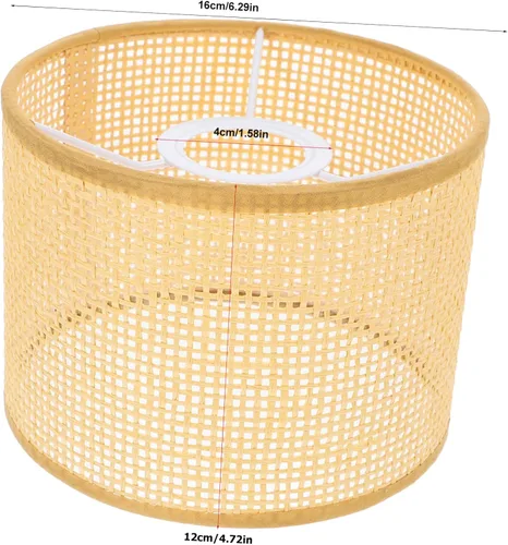 Vista 2 de Yardwe Pantalla de lámpara colgante tejida de ratán bohemio cubierta de lámpara colgante cubierta de luces de techo de granja cubierta de lámpara