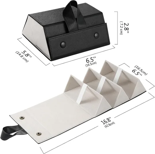 Vista 7 de MoKo - Organizador de gafas de sol con 5 ranuras, estuche de viaje para gafas de sol portátil, estuche de almacenamiento para mujeres y hombres