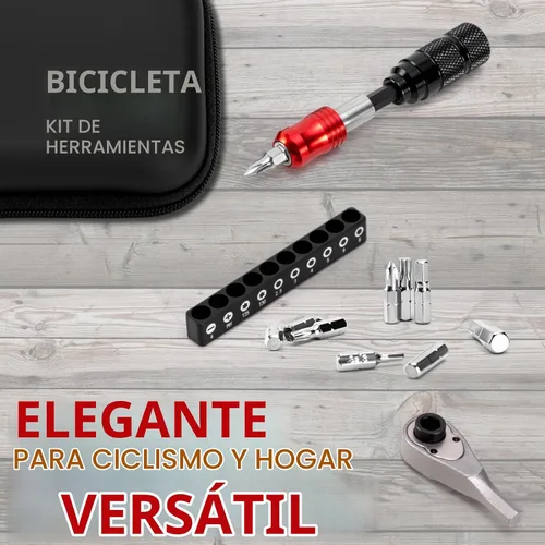 Vista 2 de EMERK Kit de herramientas de reparación de bicicletas: kit de herramientas múltiples para bicicleta con mini bomba, herramienta reversible