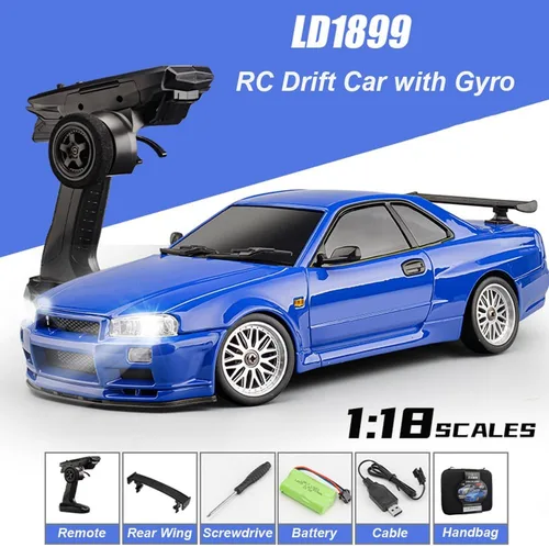 Vista 8 de Coche de deriva RC con giroscopio escala 1/18 LDRC Drift Car Control remoto