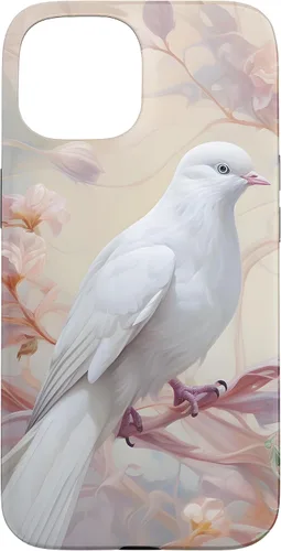 Vista 6 de Funda para iPhone 12 Pro Max Dove of Peace White Dove Pink Floral