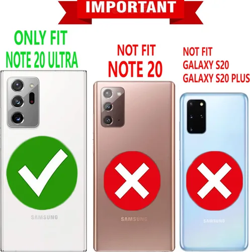 Vista 2 de STARSHOP Funda compatible con Samsung Galaxy Note 20 Ultra, no compatible con Note 20, con protector de pantalla de vidrio templado incluido, grado
