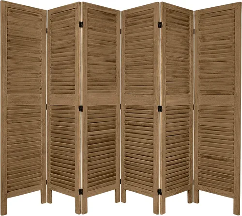 Vista 6 de Oriental Furniture - Divder veneciano clásico de 5 1/2 pies de alto, color marrón quemado, 3 paneles