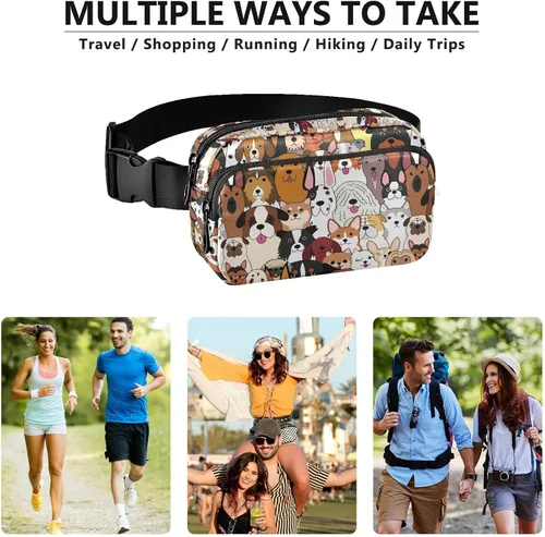 Vista 6 de Riñonera de moda para mujer, riñonera impermeable, ajustable, correa casual, viajes, senderismo, ciclismo, correr, O4, Casual