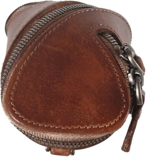 Vista 3 de DIOPHY Monedero pequeño de cuero con doble cremallera 8262, Marrón