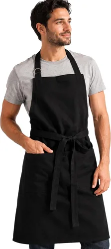 Vista 20 de Delantal de cocina 100% algodón con 2 bolsillos, delantal de chef ajustable para cocinar, hornear barbacoa, delantal unisex