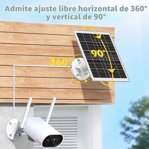 Vista 5 de Cargador de panel solar de 8 W para cámaras de seguridad al aire libre, con Micro USB/USB-C y puerto DC (35 x 135), se ajusta a