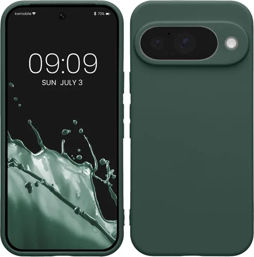 Vista 270 de kwmobile Funda compatible con Google Pixel 9 - Funda protectora delgada de TPU para teléfono - Acabado mate suave - Piedra antigua
