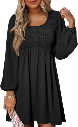 Vista 8 de Dokotoo Vestidos de otoño para mujer 2026 Vestido casual de manga larga Verde