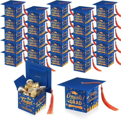 Vista 11 de TaoBary 30 cajas de dulces de graduación 2026, decoraciones de graduación, regalos de fiesta, caja de gorra de graduación con borla para suministros