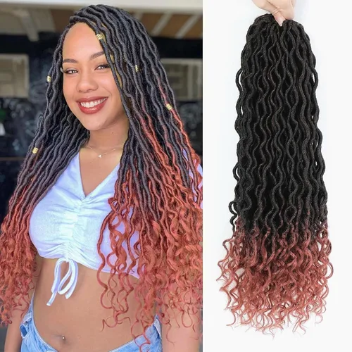 Vista 14 de Cabello Corto de Locs Falsos para Crochet Pre-Enrollado 12 Pulgadas 6 Paquetes Cabello de Locs de Diosa para Crochet Locs Falsos Suaves con Puntas