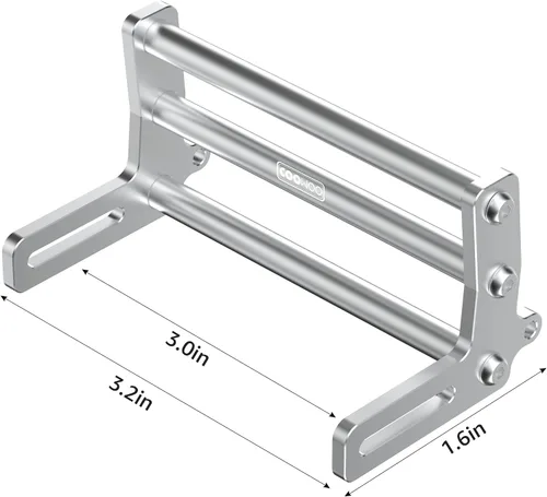 Vista 3 de Parachoques delantero RC de aleación de aluminio para 1/10 SCX10 o TRX-4 Crawler Cars Plata